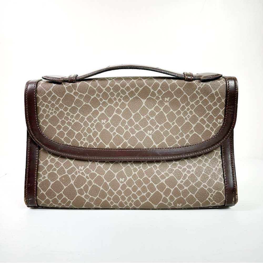 Vintage Nina Ricci Clutch Bag 90s Brown Purse
